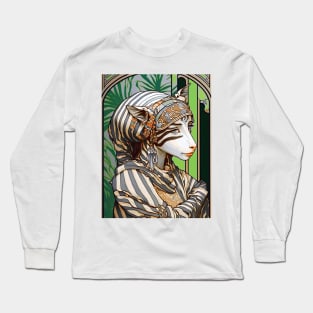 Anthropomorphic Art Nouveau Zebra Girl Long Sleeve T-Shirt